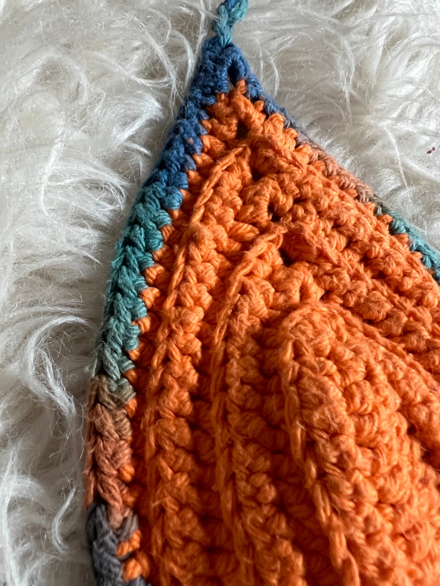 Crochet Top Orange/Blue