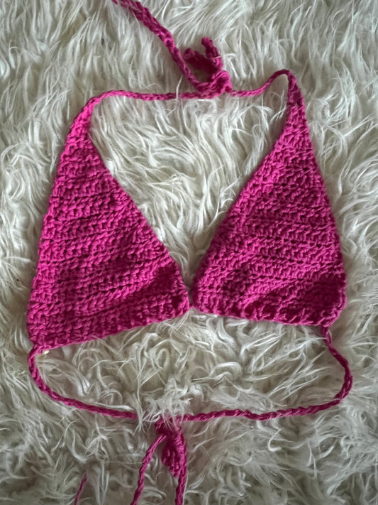 Classic Crochet Top Pink